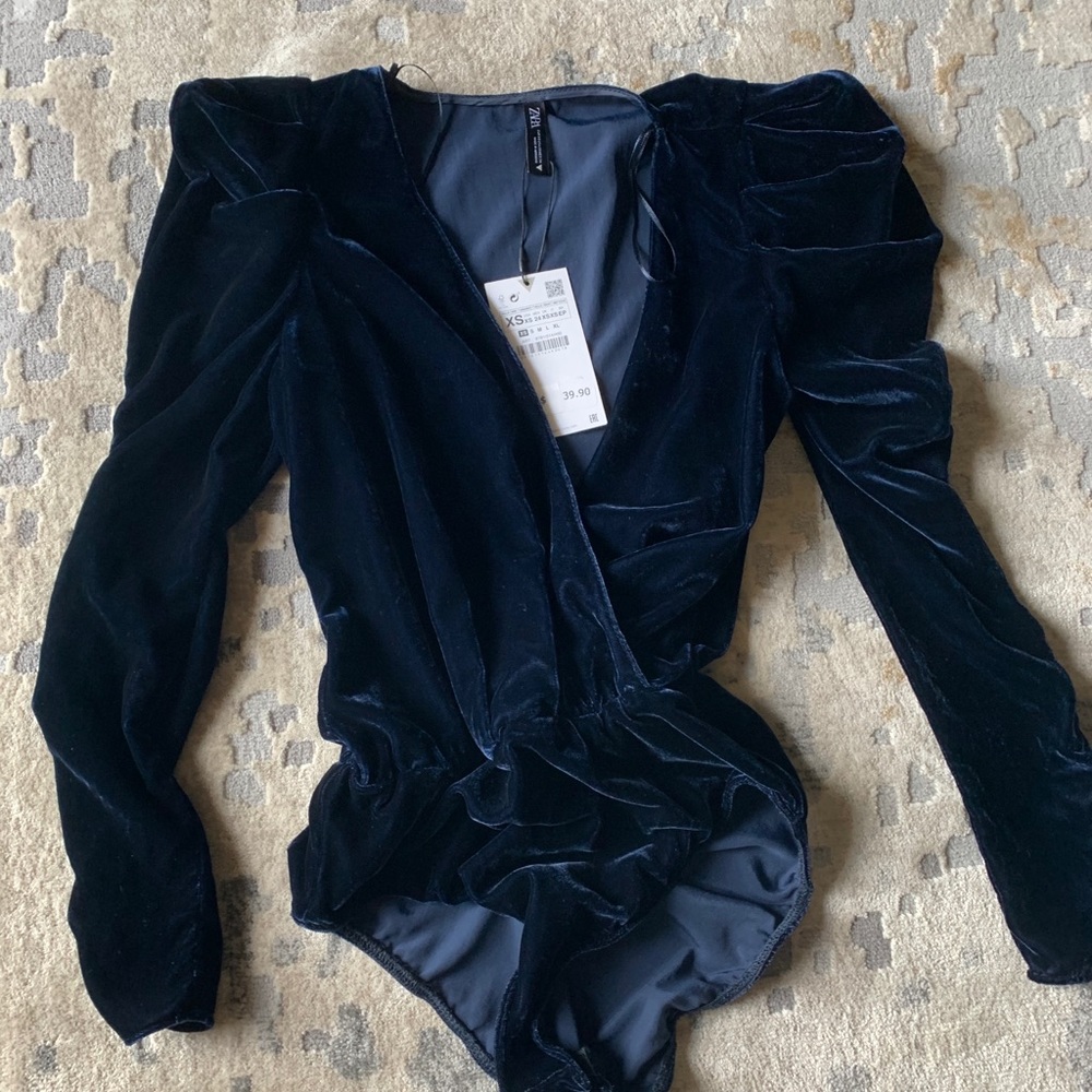 Zara velvet bodysuit